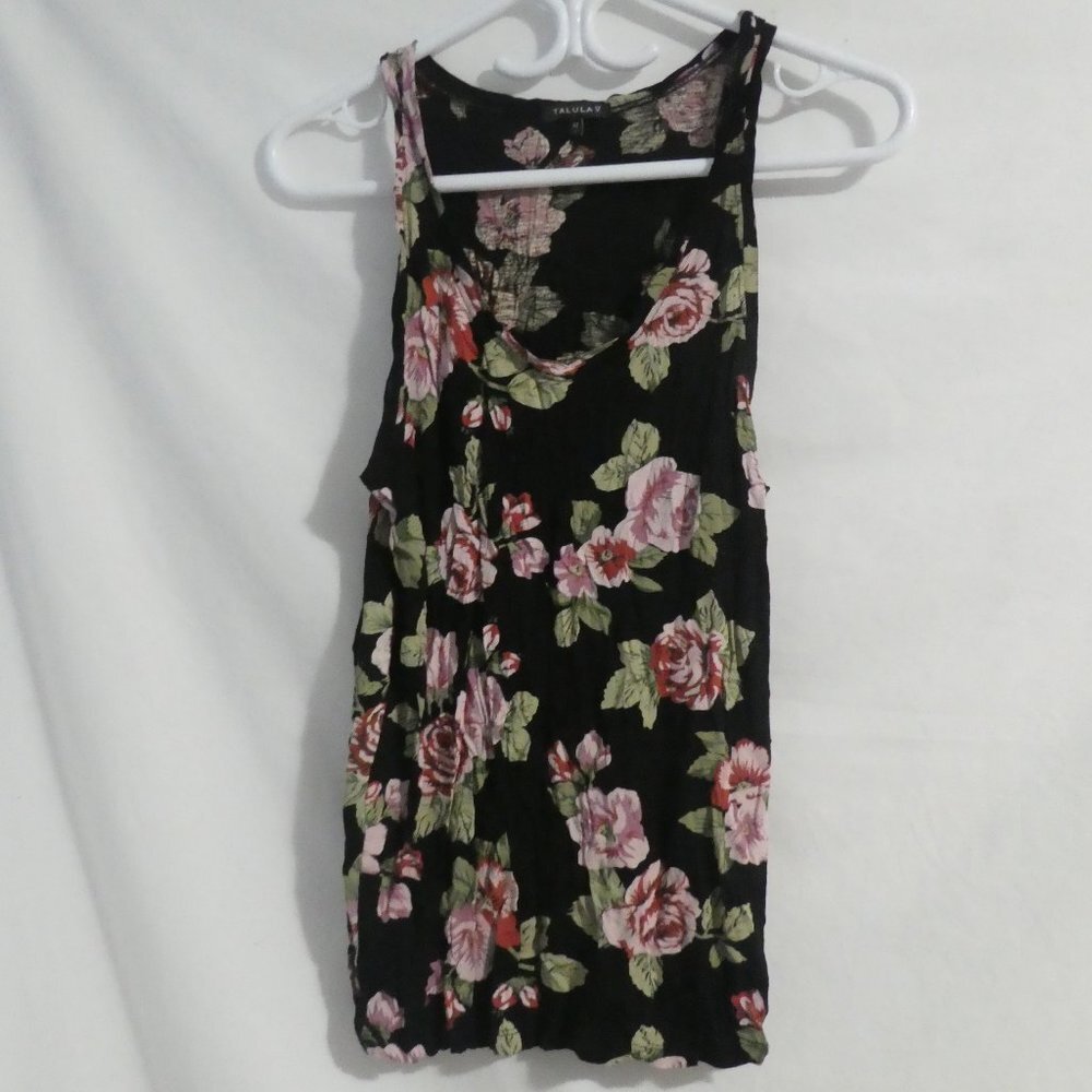 TALULA | medium | Black Floral Tank Top | 100% Viscose / Rayon | NWOT